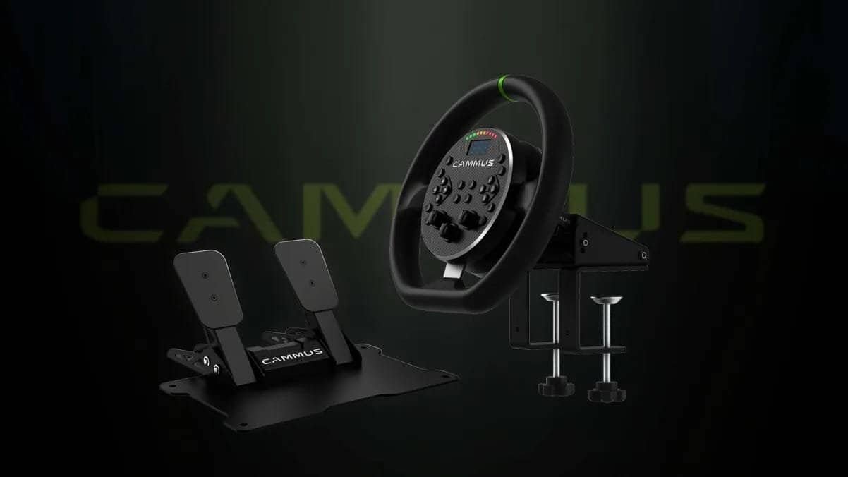 Direct Drive gaming wheel cammus c5 with cp5 pedals and desk mount