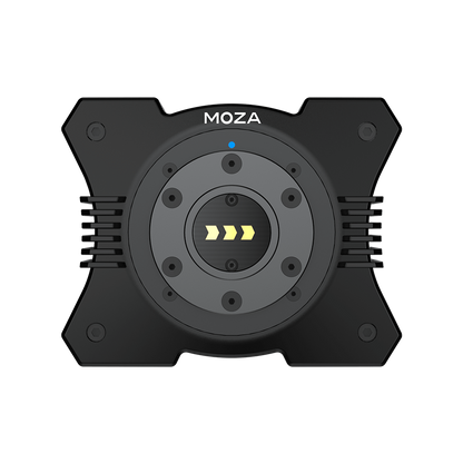 Moza R9 Direct Drive gaming steering wheel base from the front