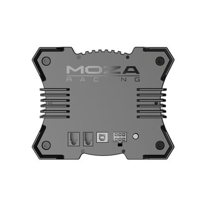 Moza R9 Direct Drive gaming wheel base from the back